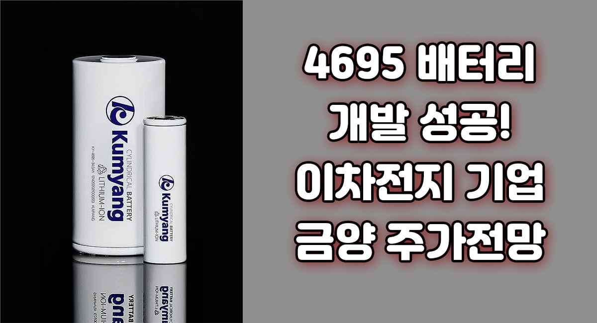 금양 주가전망 ‘4695 배터리’ 개발 성공, 2차전지 기업